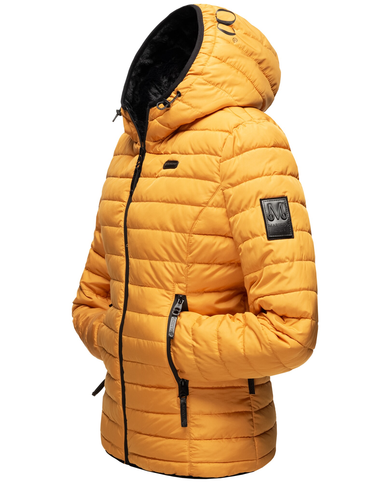 MARIKOO Damen Winterjacke Steppjacke mit kuschlig weichem Teddyfell Jaylaa