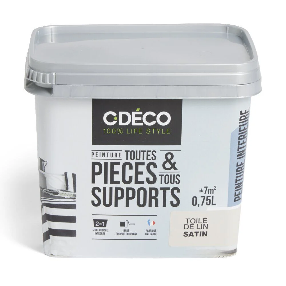 Peinture intérieure C'DÉCO tous supports 750ml blanc satiné