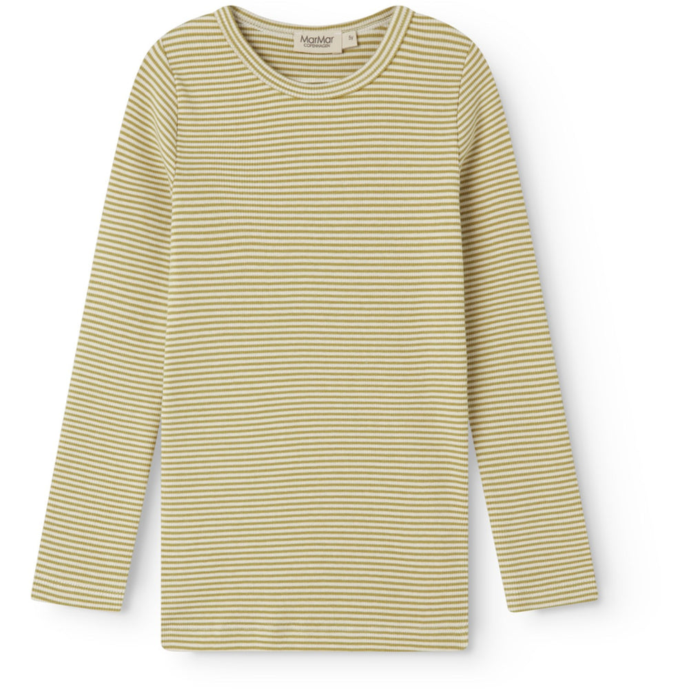 Køb MarMar Modal Fine Rib Olive Stripe Tani Bluse
