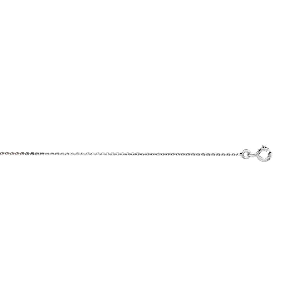 Chaîne or 375 blanc maille forçat 50 cm