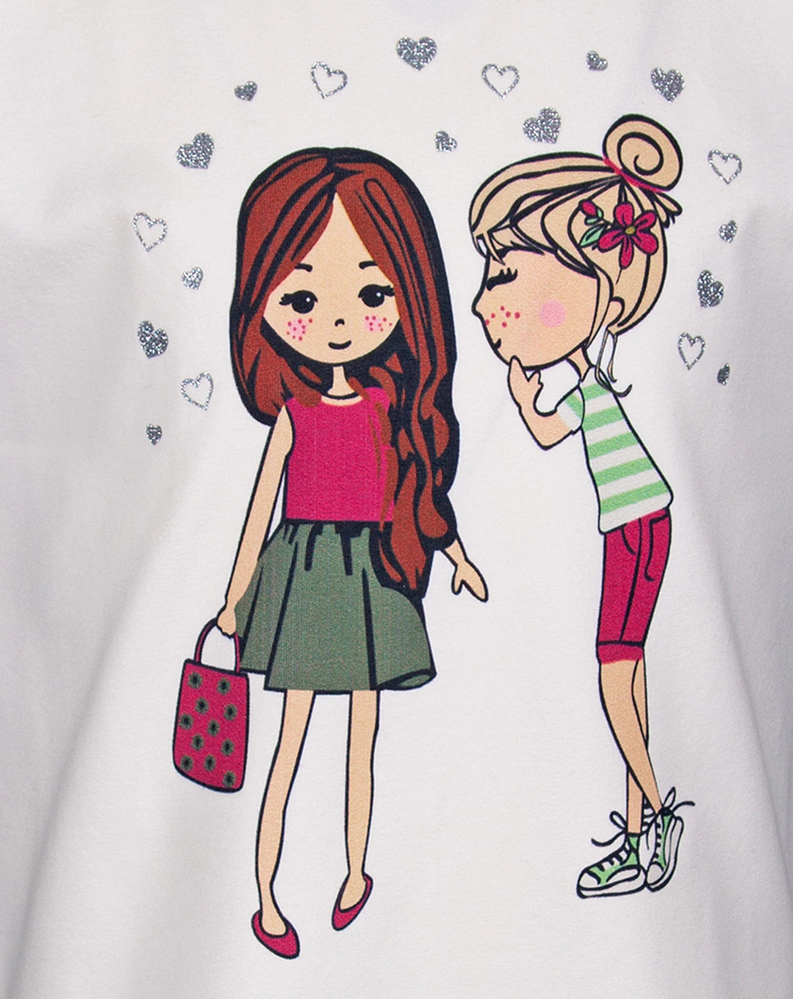 T-Shirt TALKING GIRLS in ecru