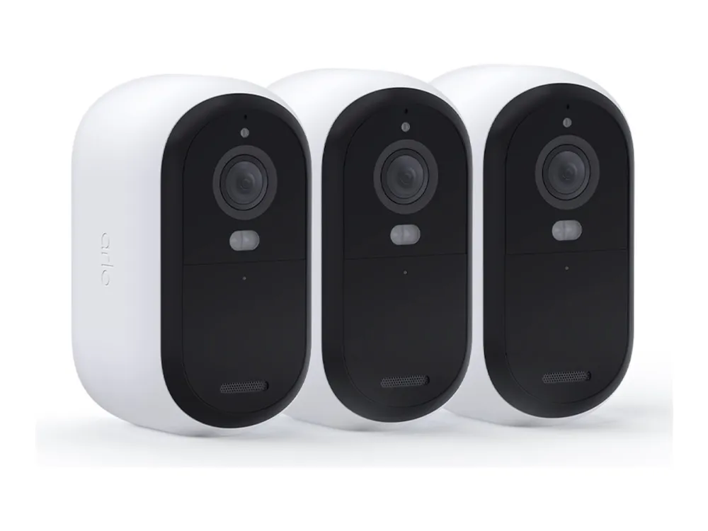 Arlo Essential - 2nd Generation - netværksovervågningskamera - indendørs, udendørs - vejrbestandig - farve (Dag/nat) - 2 MP - 1920 x 1080 - audio - trådløs - WiFi (pakke med 3)
