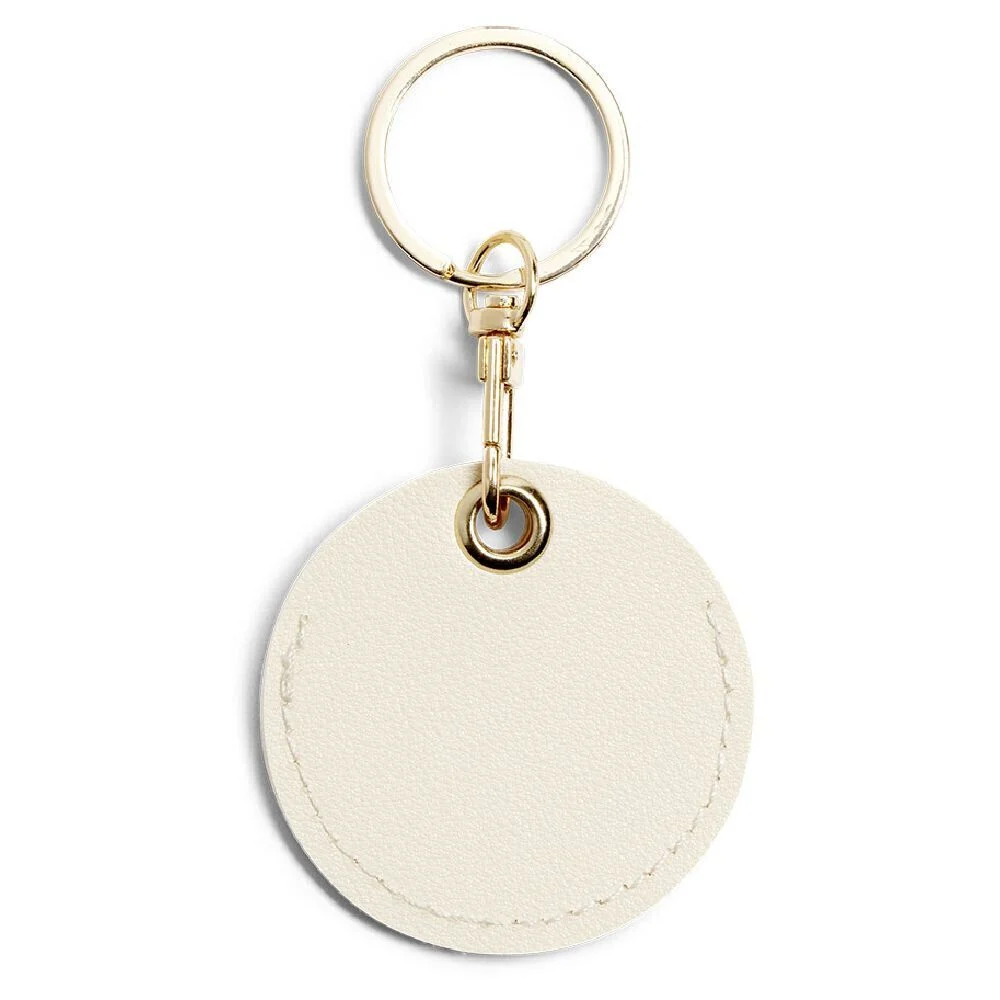 Porte clé rond simili - 3 coloris