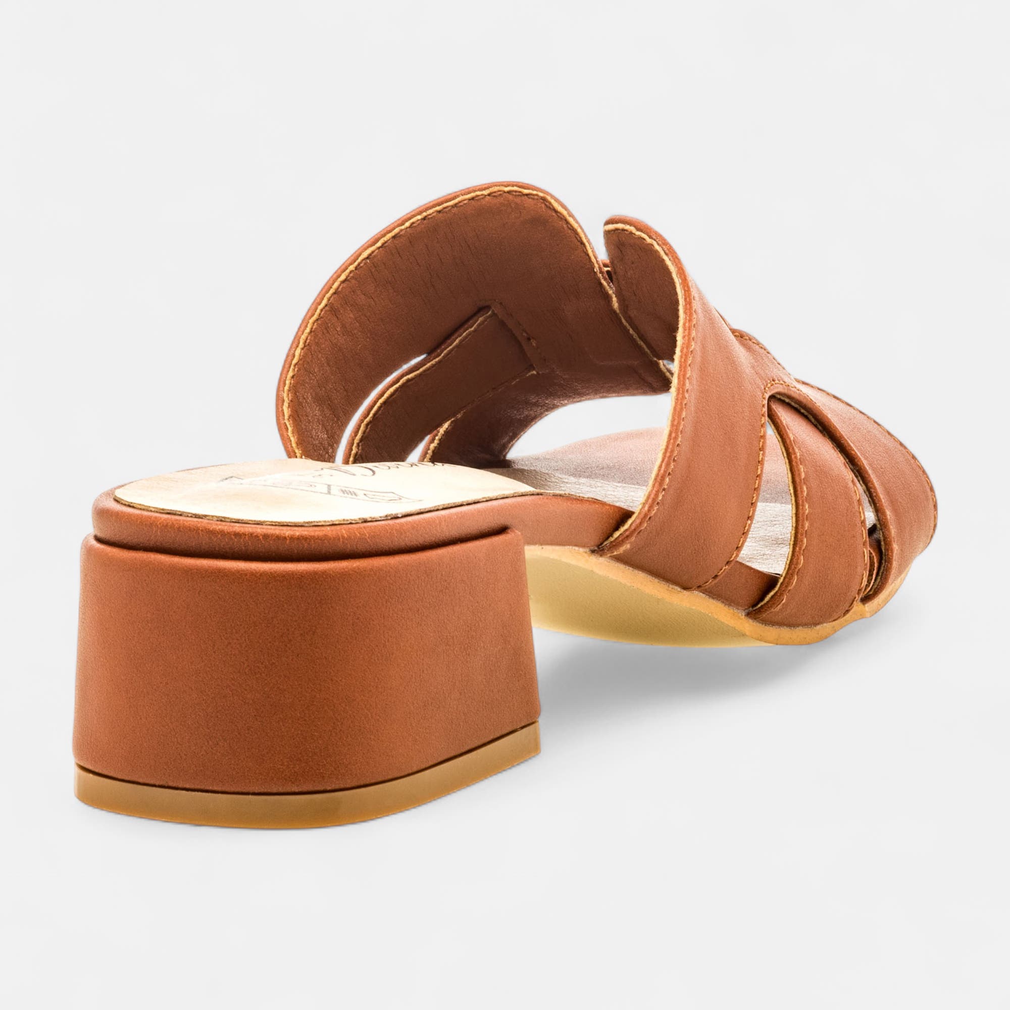 Mules à talon Femme cognac
