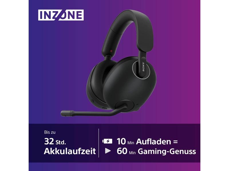 Sony Headset INZONE H9 Schwarz Kabelloses Gaming-Headset mit Noise-Cancelling für die PS5 und den PC