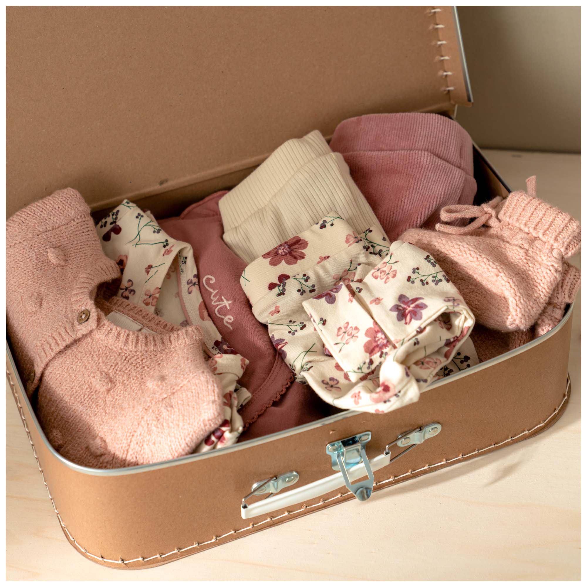 Prénatal newborn vest lange mouwen effen roze