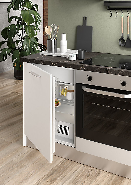 Cuisine complète pré-montée All In blanc L.210 cm avec électroménager