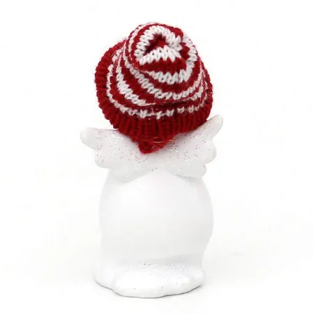 Sigro Polyresin Schneekinder mit Strickmütze rot/weiß stehend, 1 Stück, 2-fach sortiert