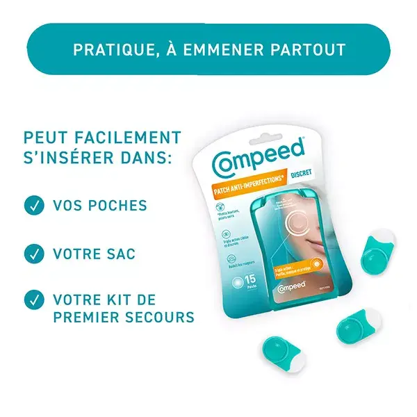 Adesivos discretos de hidrocoloide para imperfeições Compeed, 15 unidades.