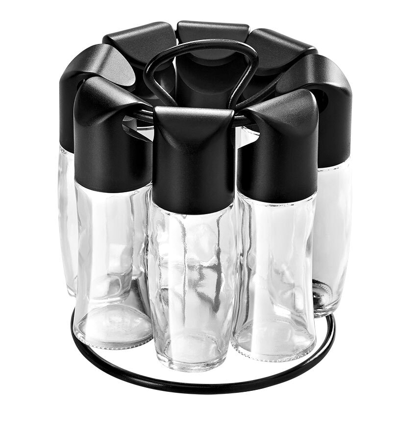 metaltex Gewürzständer Spice-8, Metaltex, Glas/Kunststoff, schwarz