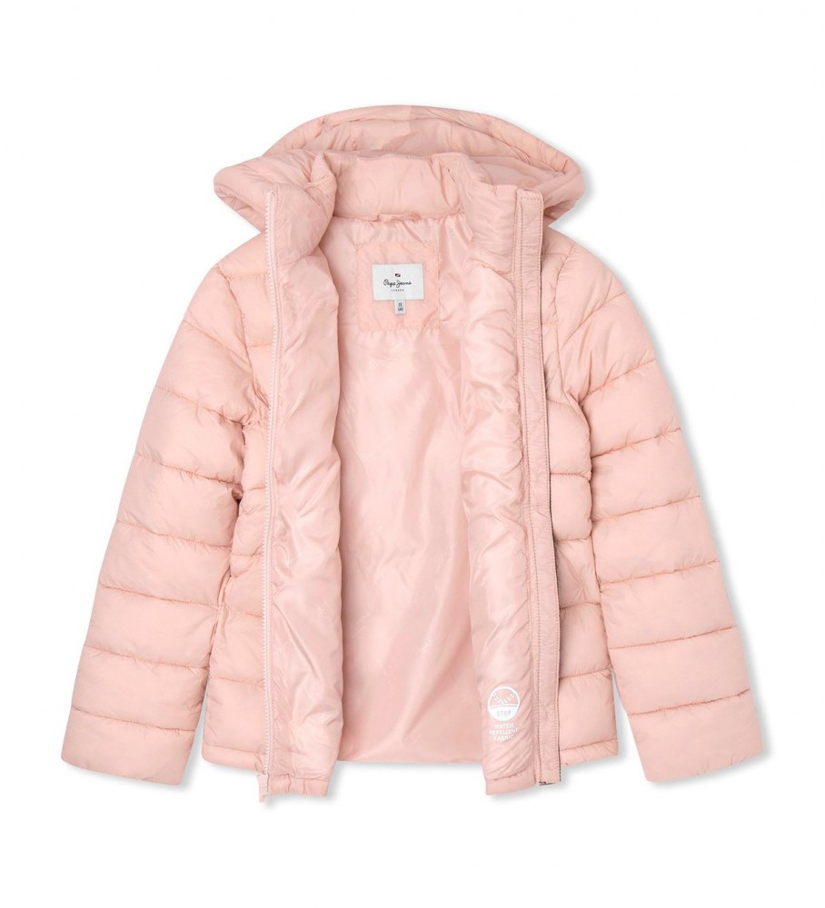 Jaqueta curta rosa de plumas Simone da Pepe Jeans