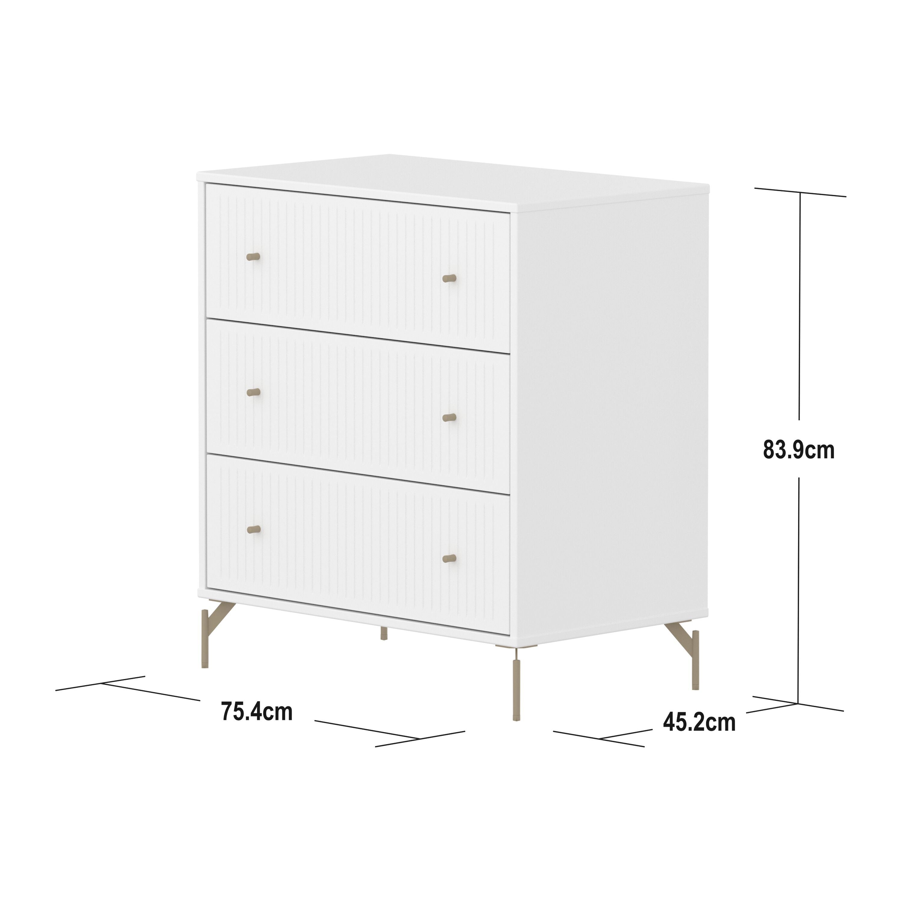 Flexa SAGA Kommode - Weiss / B: 75.0 cm x T: 45.0 cm x H: 84.0 cm