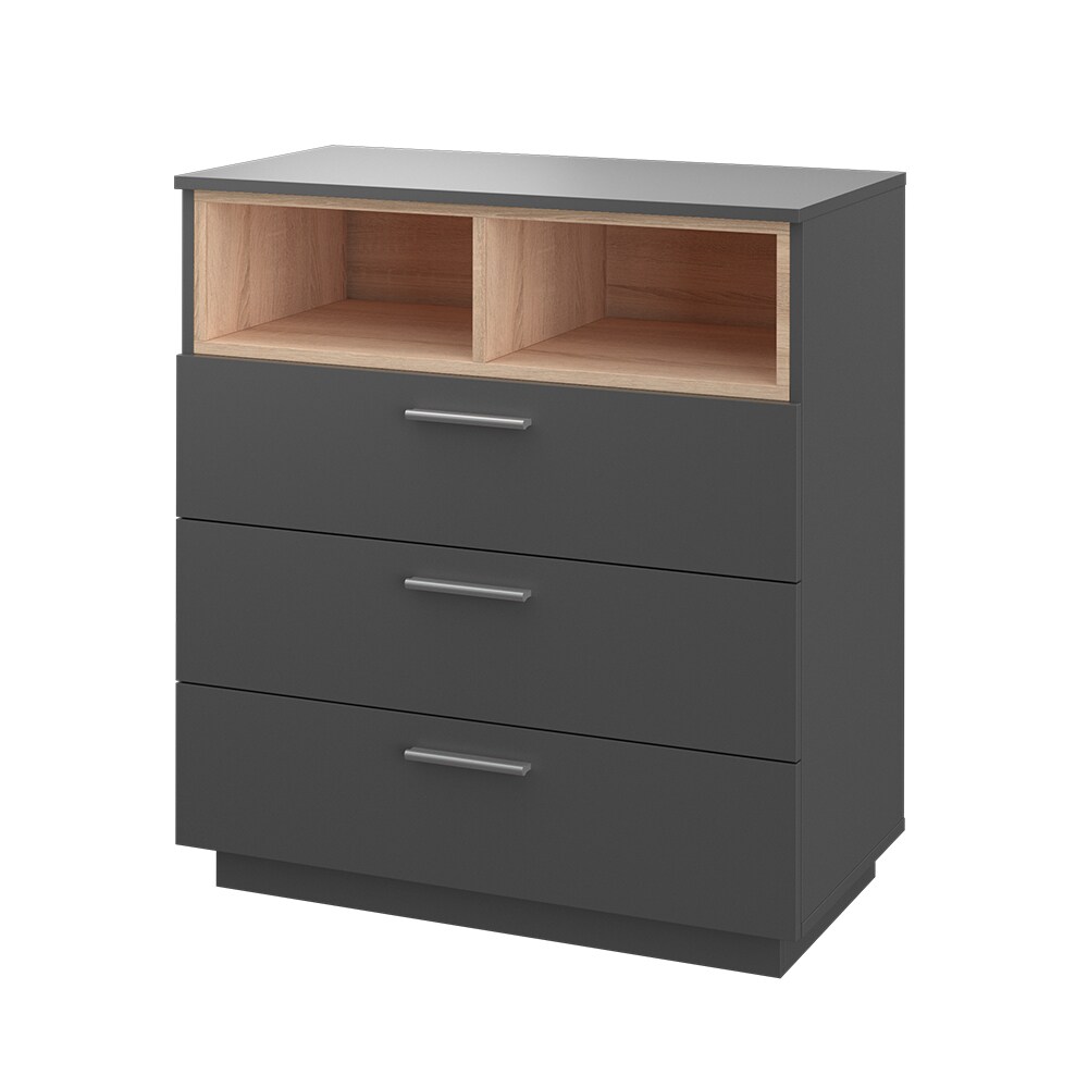 Vicco Kommode Highboard Anrichte Beatrice Anthrazit 3 Schubladen Sideboard Regal