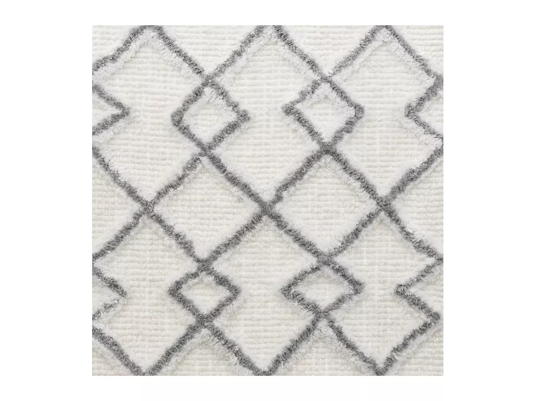 Grand Tapis de salle de bain en Coton déco Gris Ethnique 50 x 120 cm