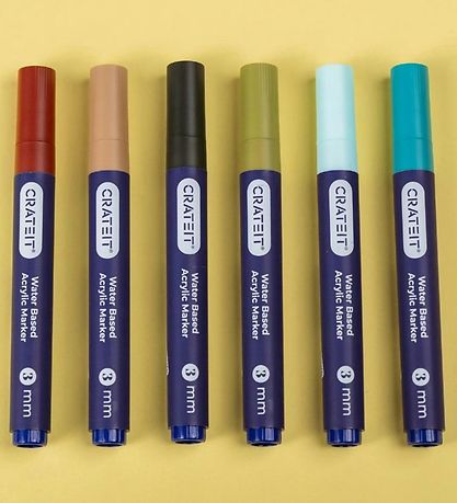 Crateit Filzstifte - 3 mm - 6 st. - Nature