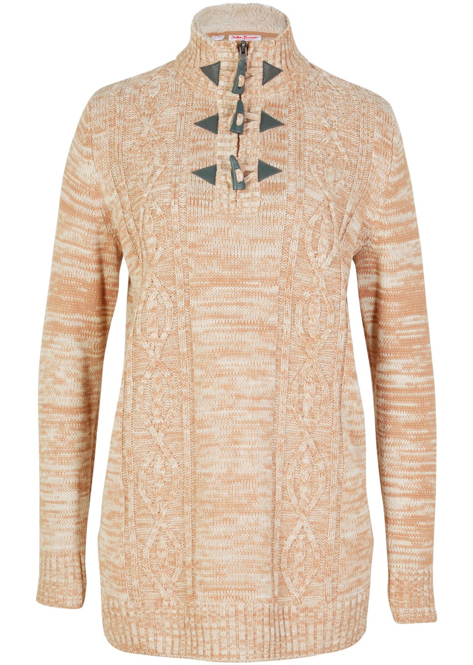 Pull camionneur long avec motif torsadé
