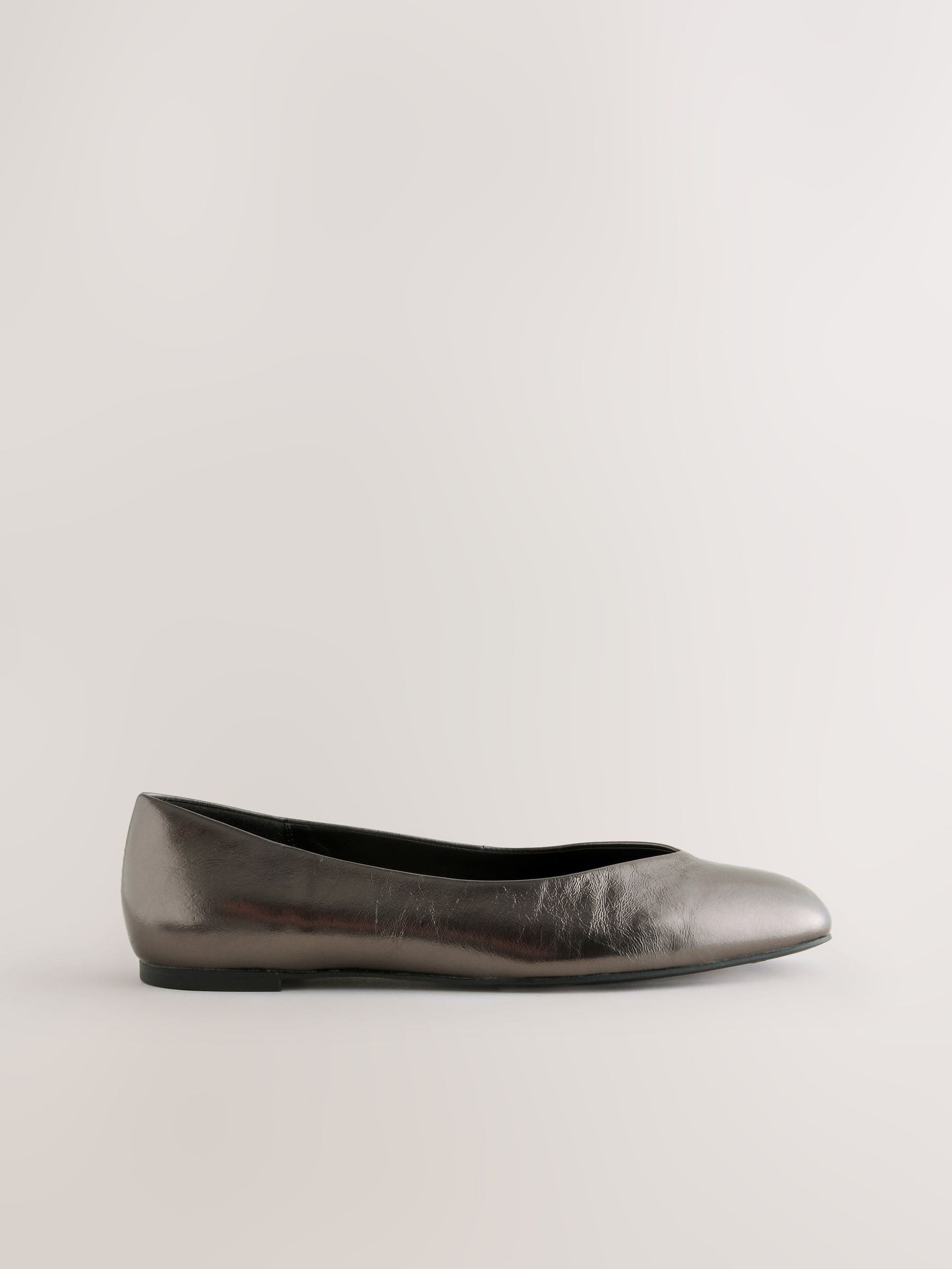 Tin - Forever Comfort® Leather Square Toe Ballerina Flats