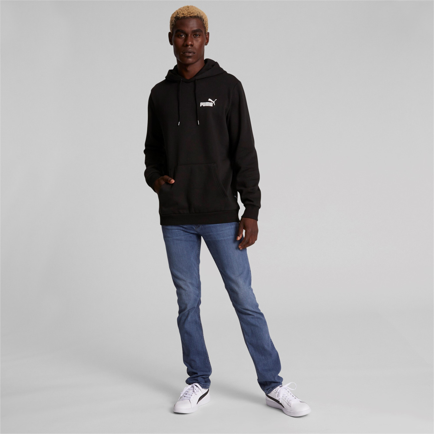 PUMA Essentials Small Logo Hoodie Zwart Wit