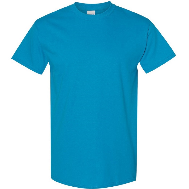 Camiseta básica de manga curta Gildan Heavy Cotton, 100% algodão grosso.