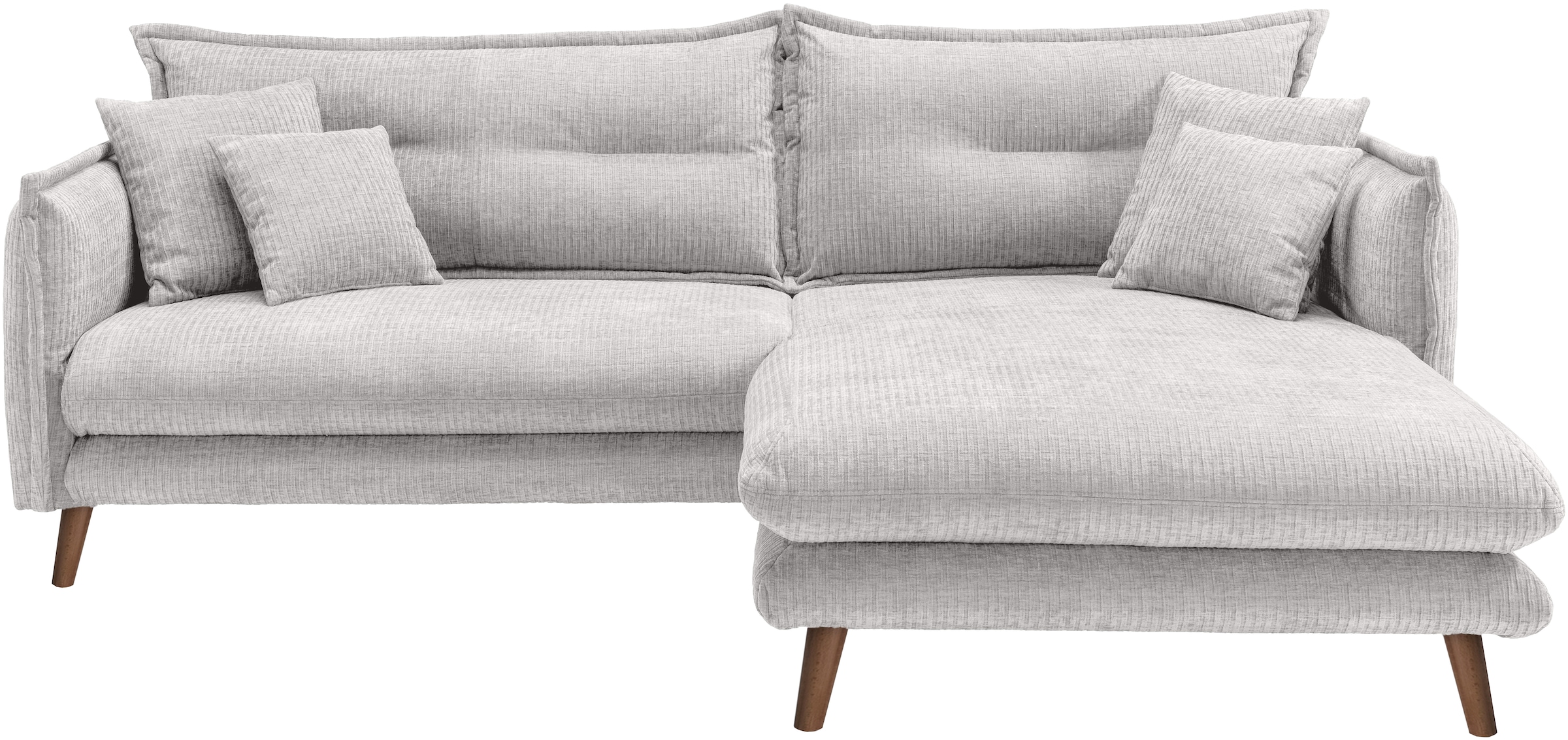 INOSIGN Ecksofa »Lazio modern und bequem, schmale Armlehnen, tolle Detailverarbeitung« zwei verschiedene Fussfarben wählbar