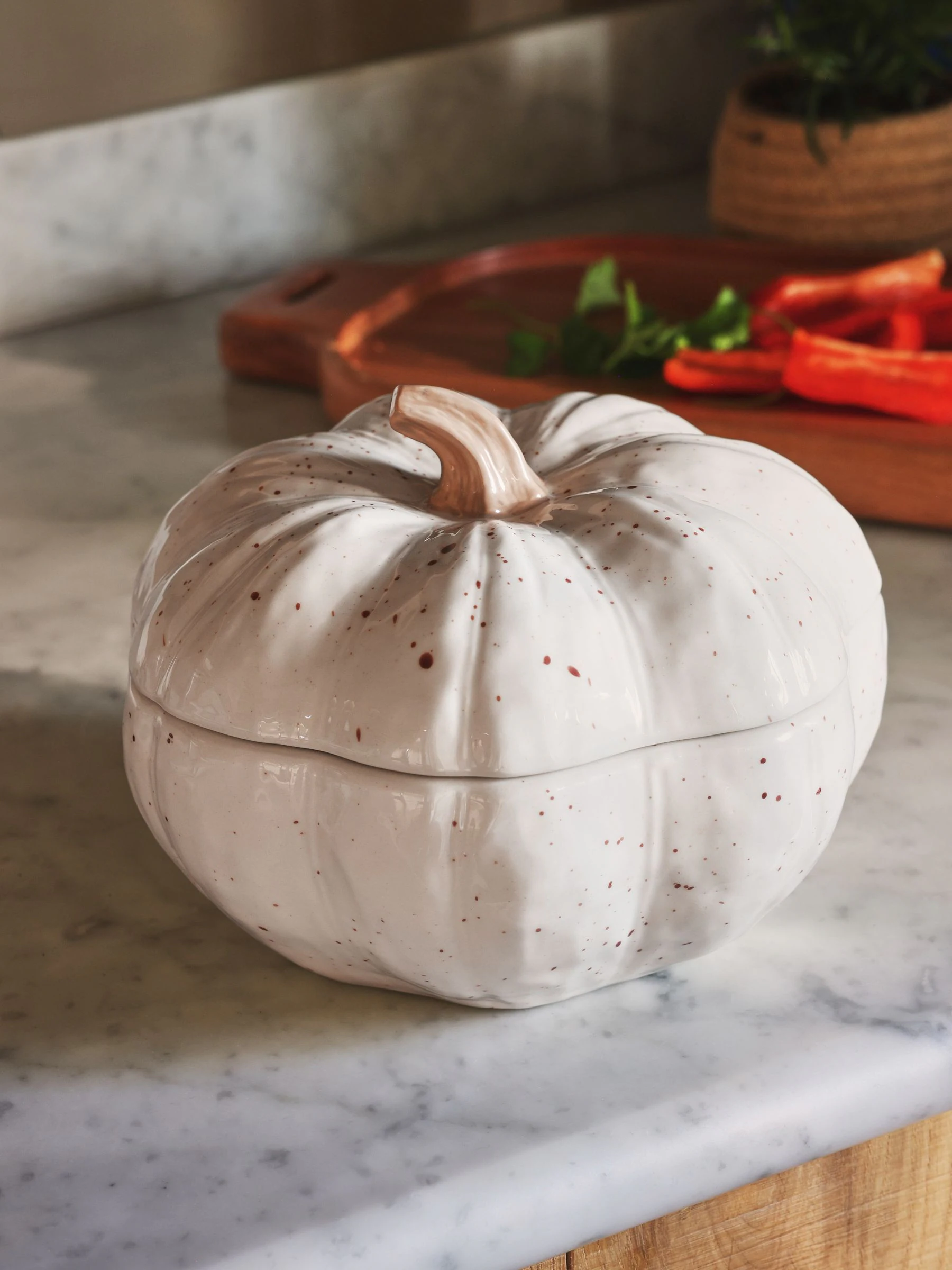 Speckle Pumpkin Serving Bowl