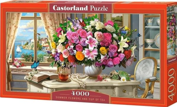Castorland Summer Flowers and Cup of Tea 4000 pcs, 4000 stykker, Kunst, 9 år