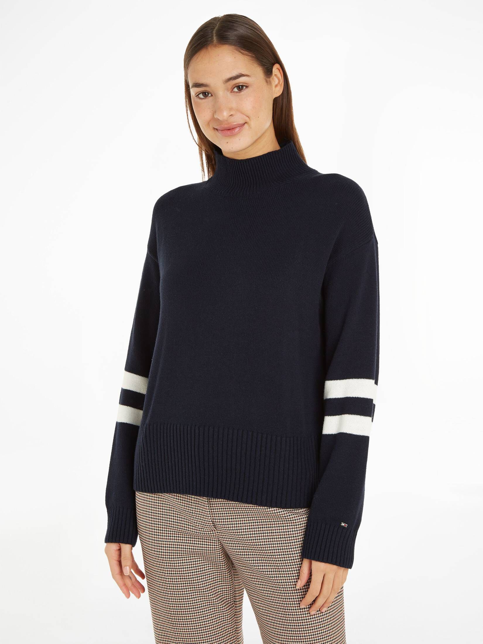 Tommy Hilfiger| Damen Strickpullover WOOL BLEND MOCK-NK SWEATER