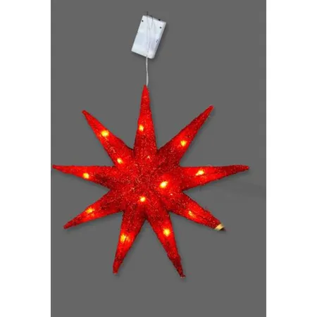 Amsinck & Sell Weihnachtsstern mit 15 LED, Sisal, sortiert