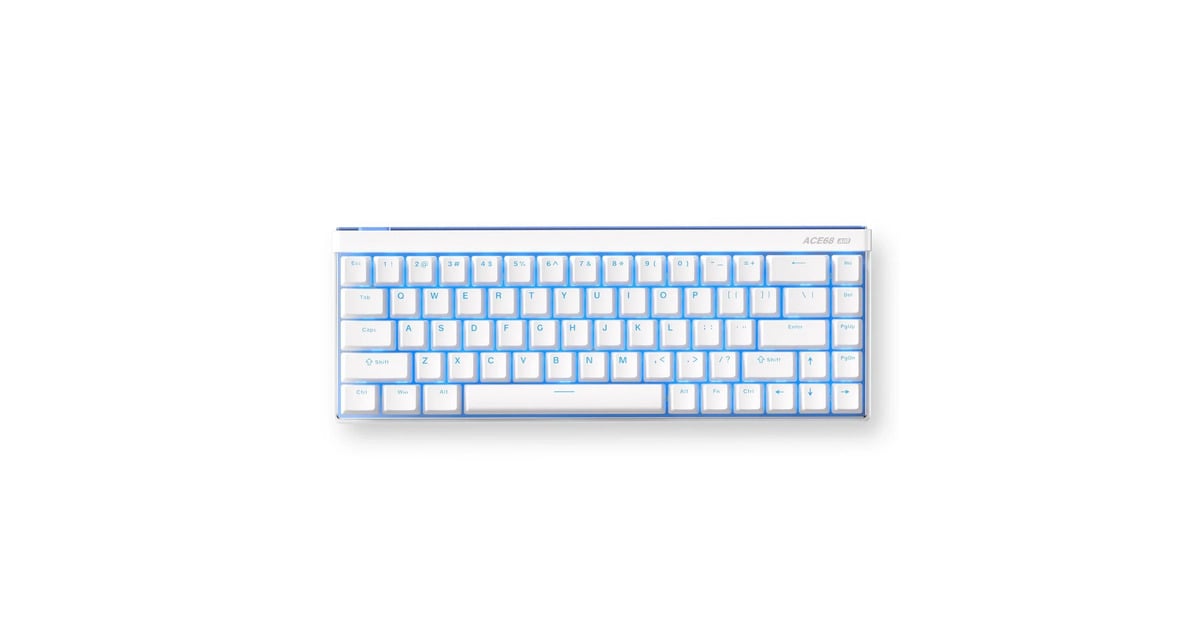 MCHOSEAce 68 Air Hall Effect Magnetic Switch Gaming Keyboard  (Wit, US lay-out, Kailh Magnetic God, 60%, RGB, Hot swap, PBT Keycaps, USB-C, Hall Effect Sensor)
