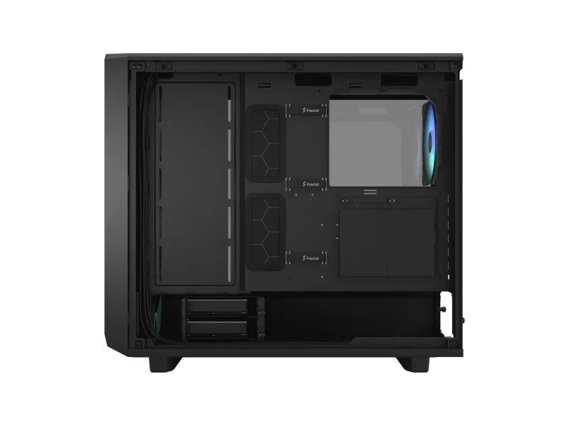 Fractal Design Meshify 2 Lite - Tower - udvidet ATX - sidepanel med vindue (hærdet glas) - ingen strømforsyning (ATX) - RGB-sort TG-lystone - USB/Lyd