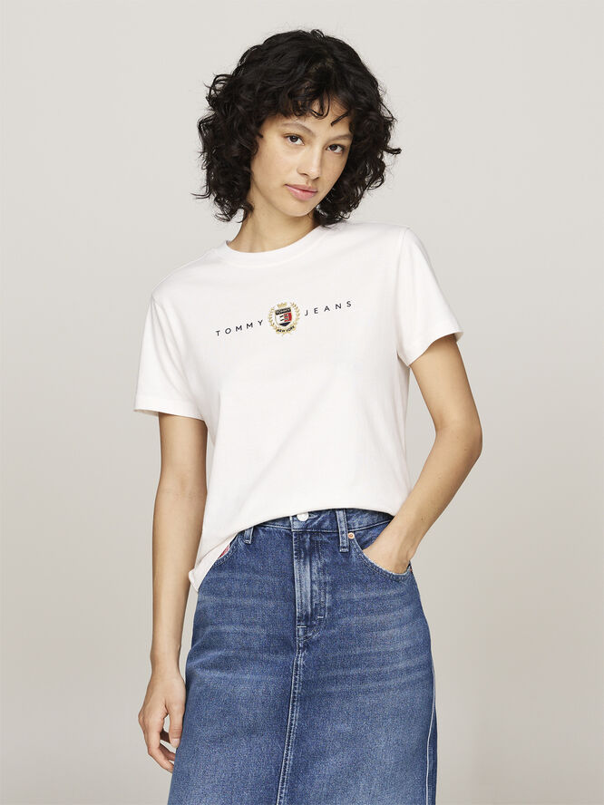 Tommy Hilfiger TJW REG CREST LINEAR TEE EXT Ancient white