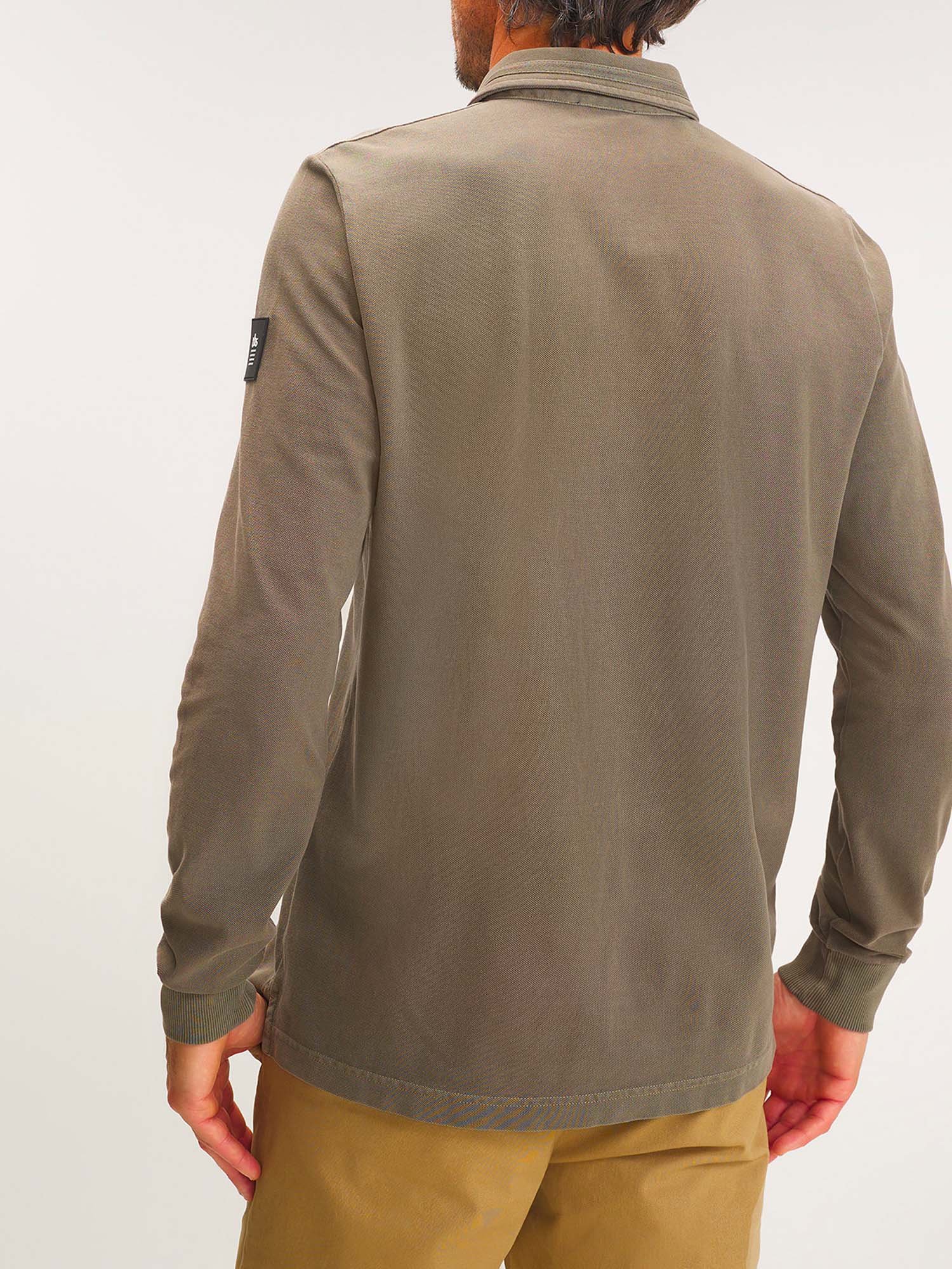 Polo Homme Manches Longues Kaki