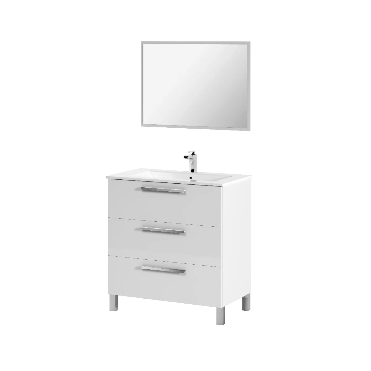 Alter Meuble sous-vasque 80x86x45 cm blanc brillant