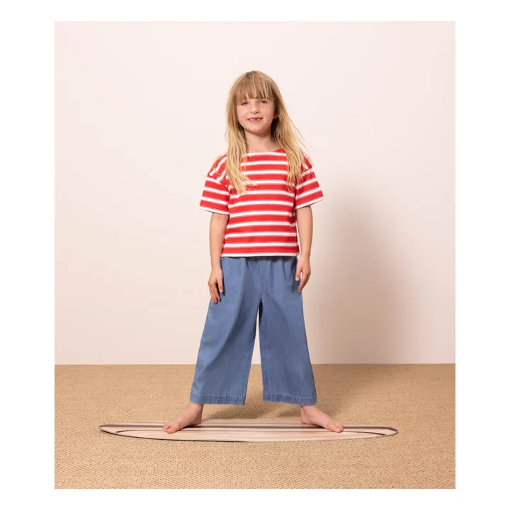 Petit Bateau T-shirt Rayé Coton Bio Epais | Rouge