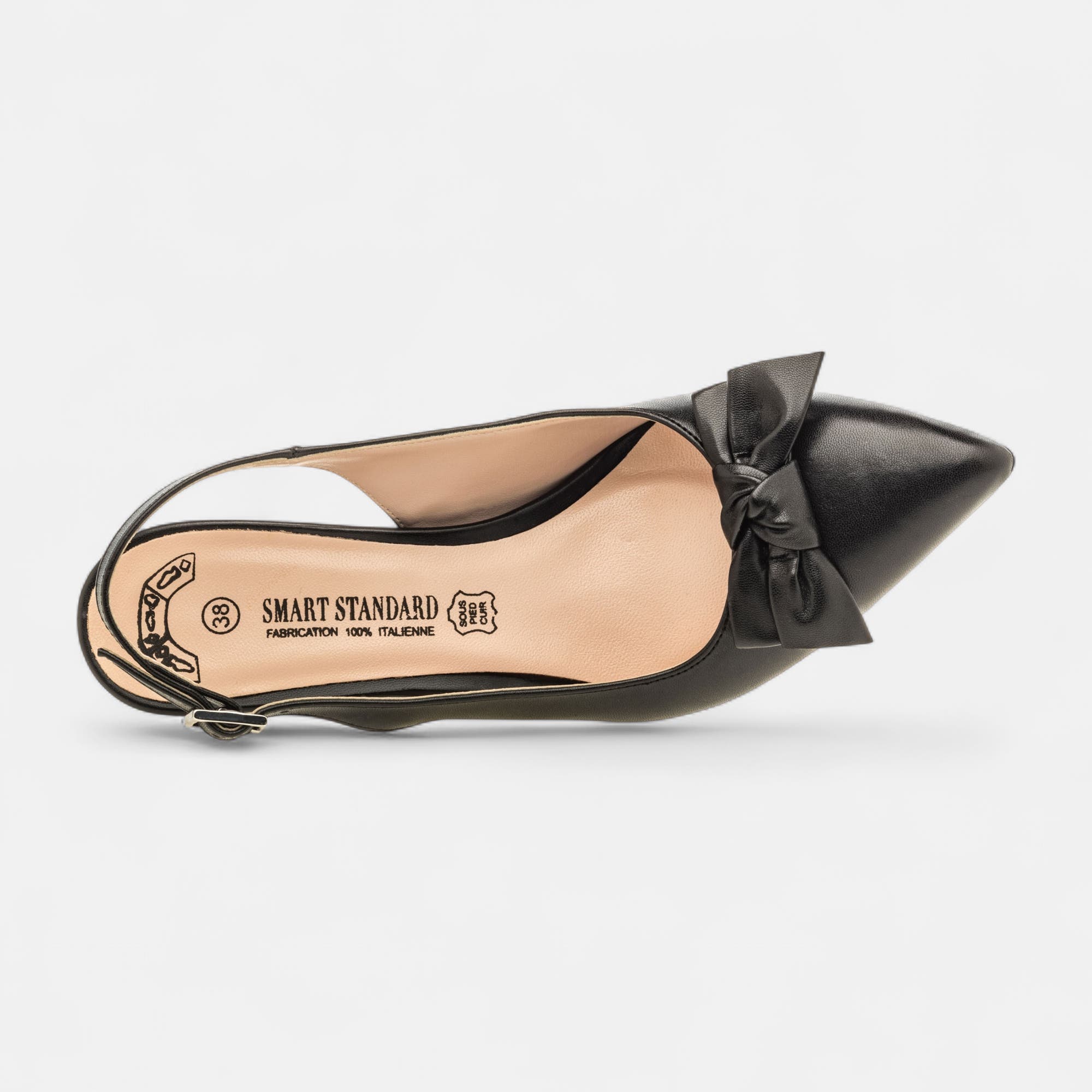 Escarpins avec bride arrière à talon Femme noir