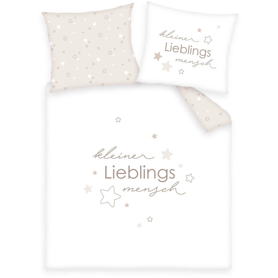 babybest® Bettwäsche Kleiner Lieblingsmensch beige 80 x 80 cm