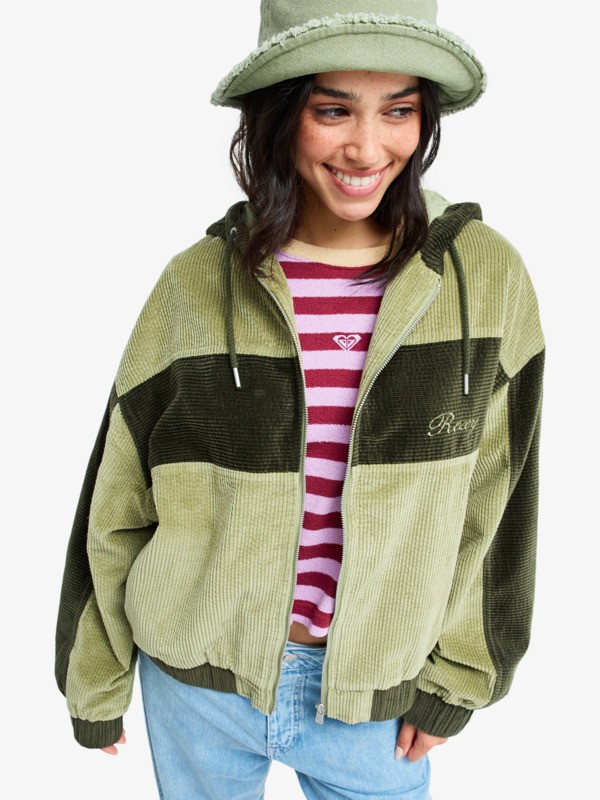 Have A Blast Veste en velours côtelé Vert Femme