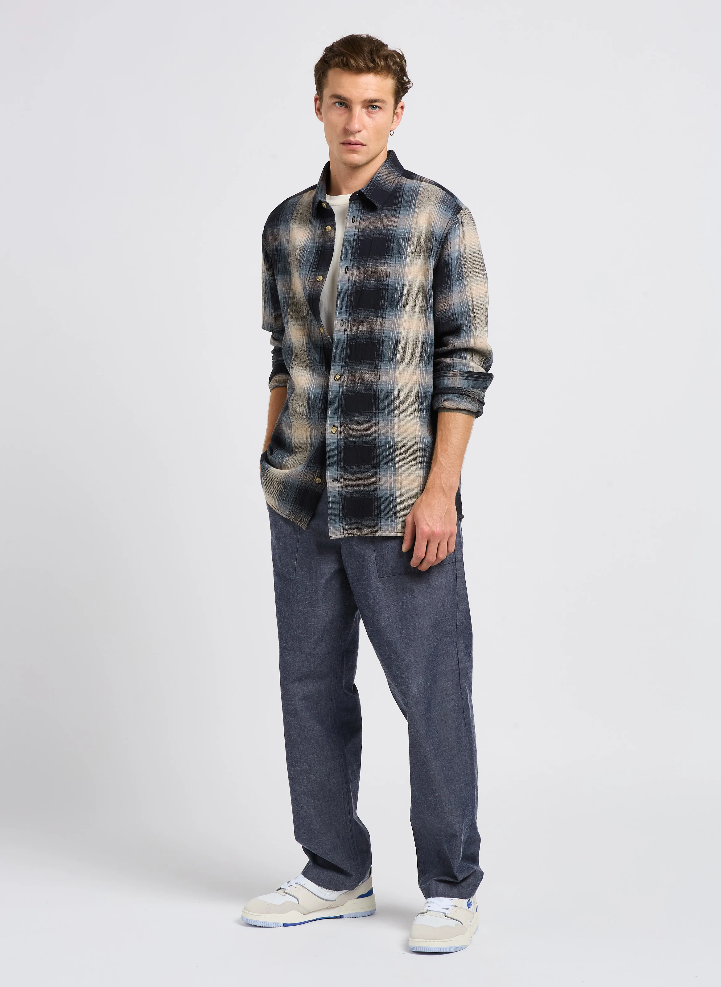 FLINT - Pantalon droit en coton bio | Bleu