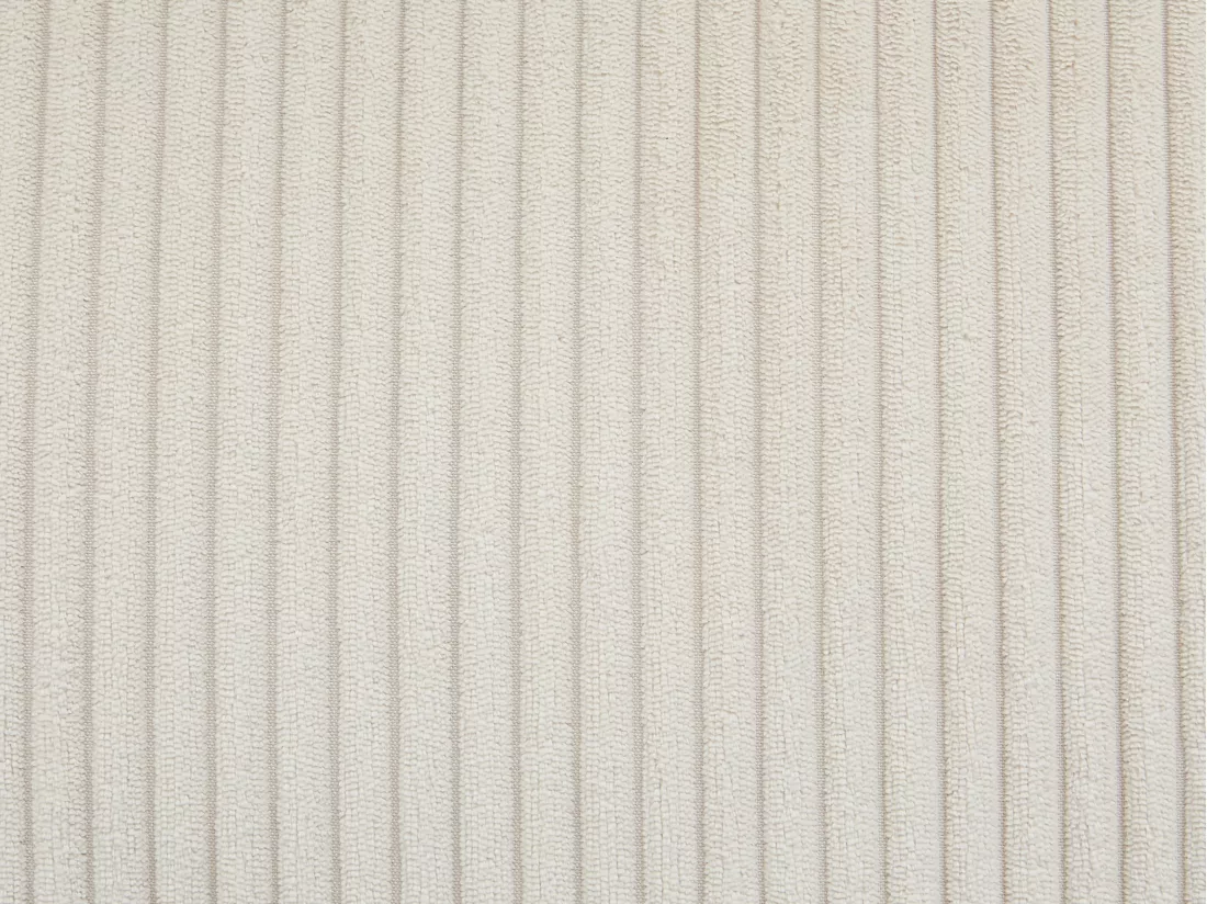 Grand canapé d'angle panoramique et pouf en velours côtelé beige SPERONE de Pascal Morabito