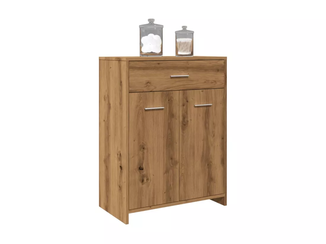 Armoire de salle de bain chêne artisanal 60x33x80 cm