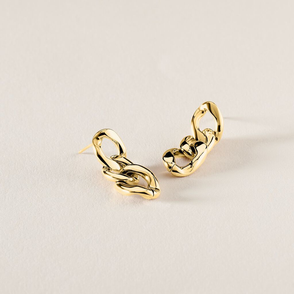 Boucles D'oreilles Hera Pendantes Acier Doré