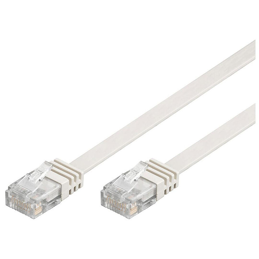 Câble RJ45 plat catégorie 6 U/UTP 0,5 m (Blanc)