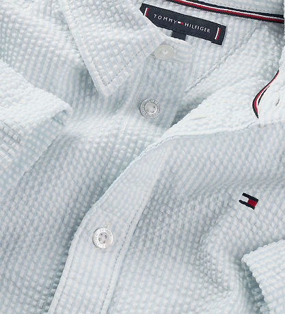 Tommy Hilfiger Hemd - Seersucker - Luftig Blue White Stripe