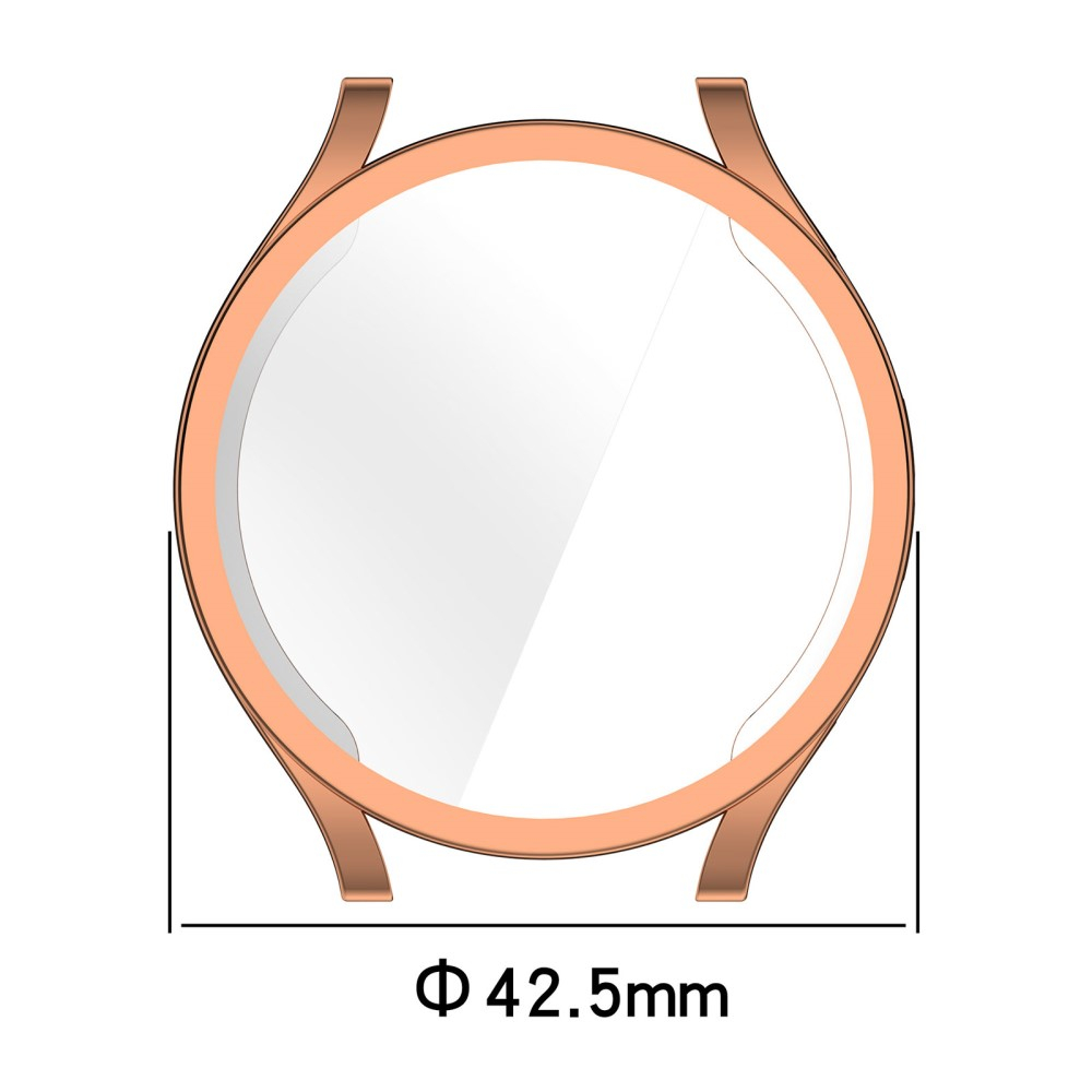 Samsung Galaxy Watch 6 (40mm) Galvanisierte Gummi Bumper Hülle mit Schutzfolie - Transparent
