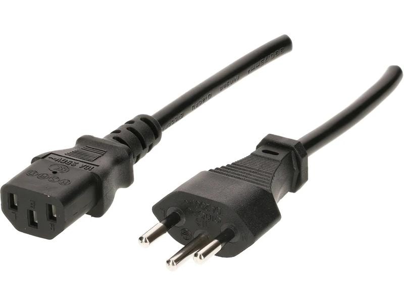 Max Hauri Netzkabel 5 m C13 - T12 Schwarz 230 V TD-Apparatekabel, angespritzt