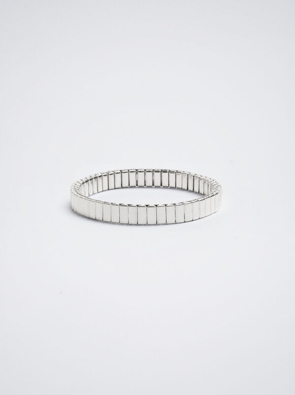 Pulseira elástica prateada - Prata