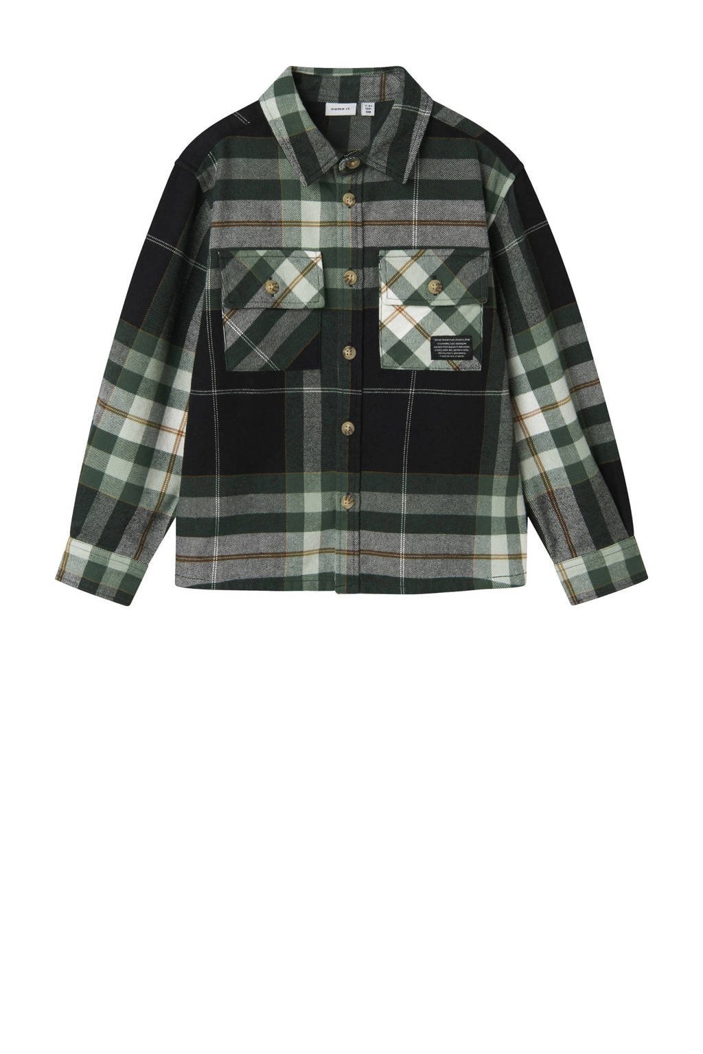 NAME IT KIDS overshirt donkergroen