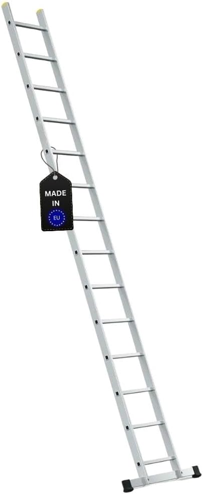 PROREGAL Economy Plus sportschuifladder met dwarsbalk, 14 sporten, werkhoogte 4,75 m, draagvermogen 150 kg
