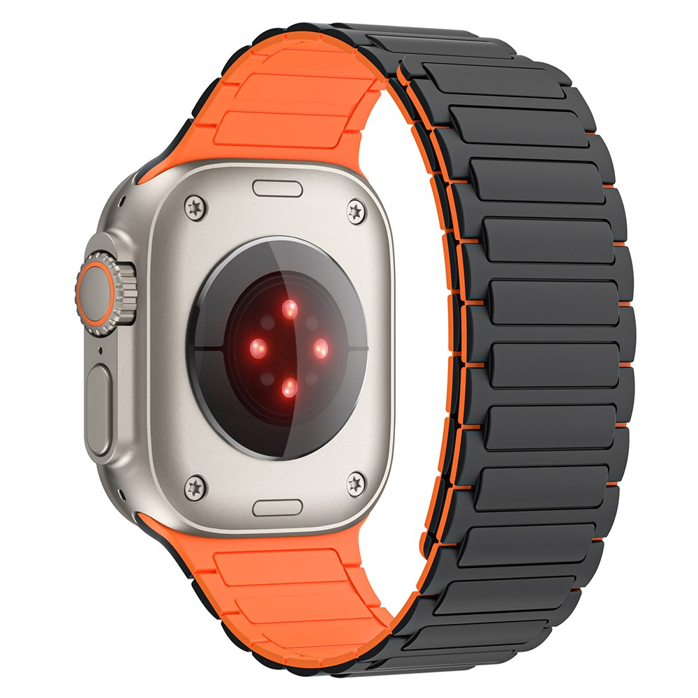Apple Watch (42/41/40/38 mm) Silikon Glieder Armband mit Magnetverschluss (Gelenkumfang: 180-250mm) - Weiss / Schwarz