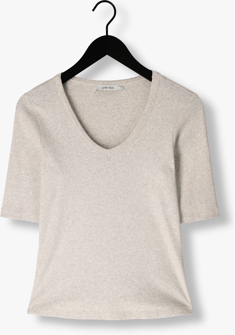 KNIT-TED lichtgrijze knit-ted t-shirt eden